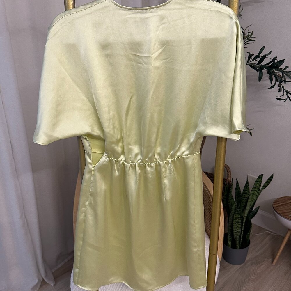 Satin Wrap-front Dress - Picture 3 of 3